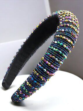 Iridescent Blue Luxury Statement Headband